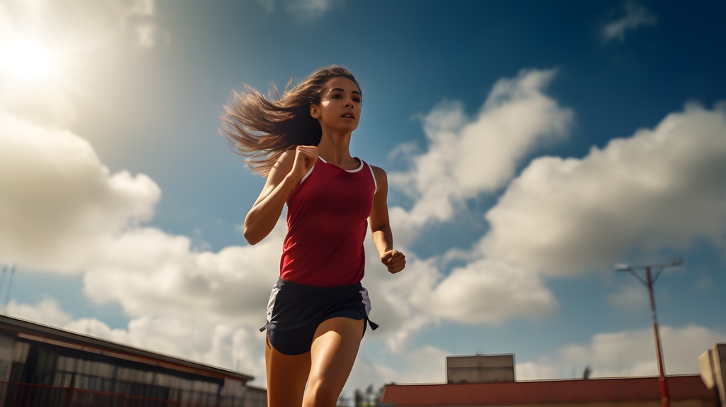 High school student running on track to symbolize going at her own pace with online learning like Risio's Dental Aide Program